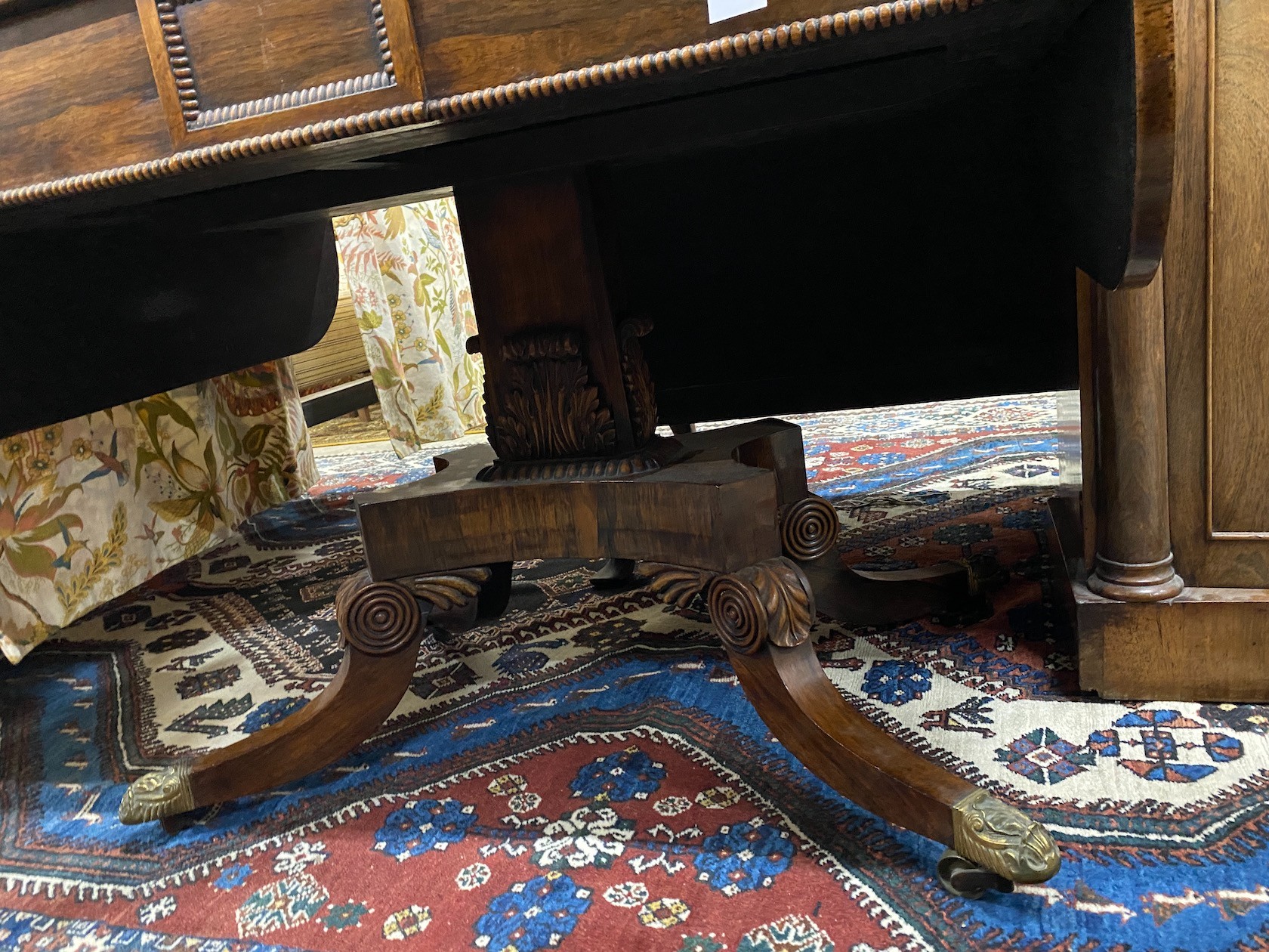 A Regency rosewood sofa table, width 92cm, depth 71cm, height 71cm